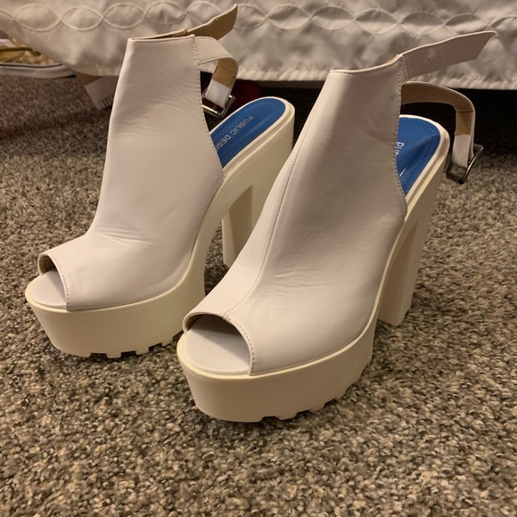 (SOLD) Public Desire White Platform Heels - Picture 2 of 12